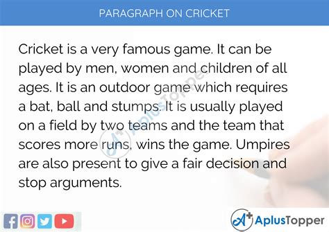What is cricket in 100 words?