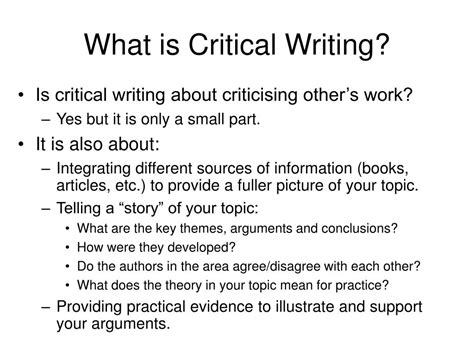 What is critical writing?