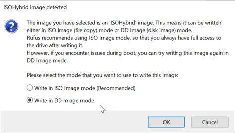 What is dd image mode?