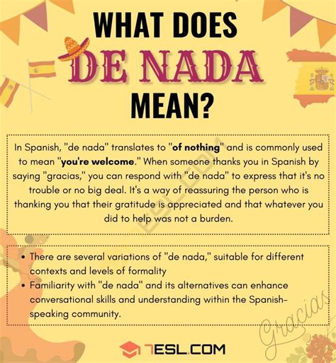 What is de nada in English?