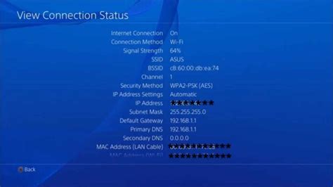 What is default gateway PS4?