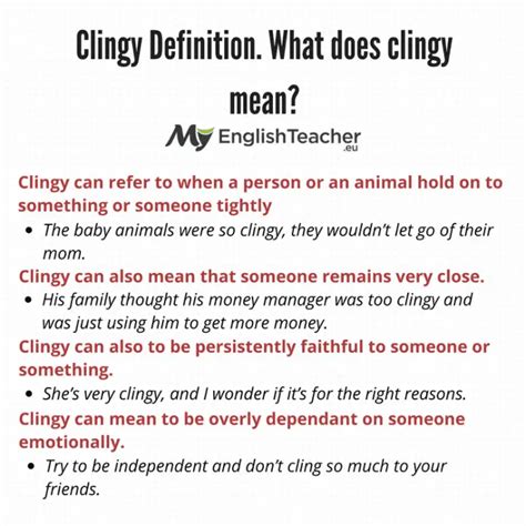 What is defined as too clingy?