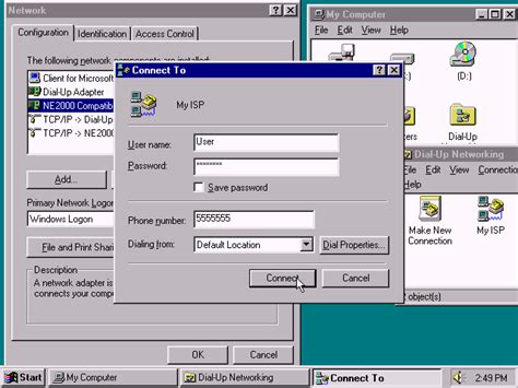 What is dial-up in Windows?