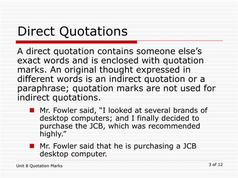 What is direct quotation example?