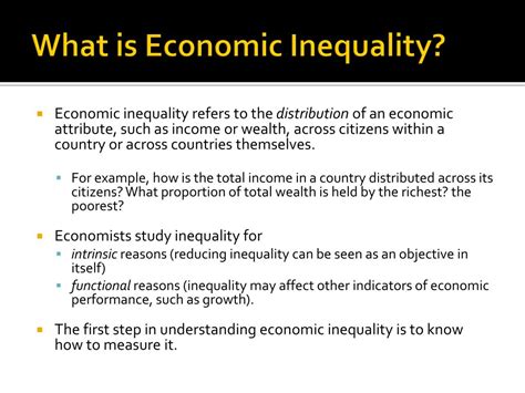 What is economic inequality in economics?