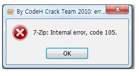 What is error 105 in 7 zip?