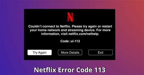 What is error 113 on Netflix?