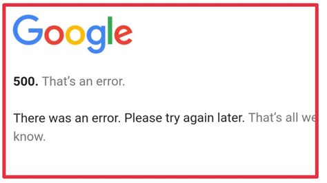 What is error 500 on Google Lens?