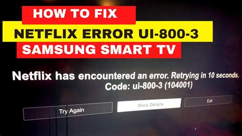 What is error UI 800 3 on Netflix?