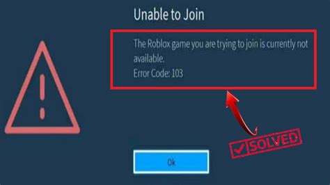 What is error code 103 on Roblox?