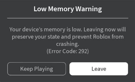 What is error code 292 on Roblox?