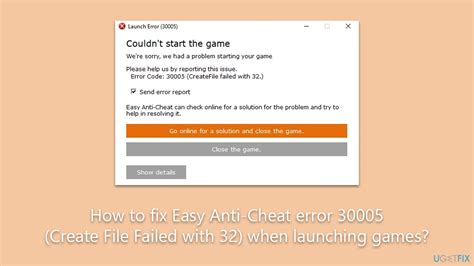 What is error code 30005 failed with 32?