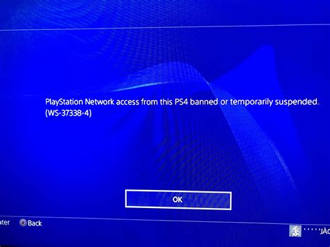 What is error code WS 37338 4 on PlayStation Network?