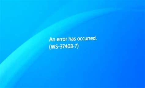 What is error code WS 43701 5 on PS4?