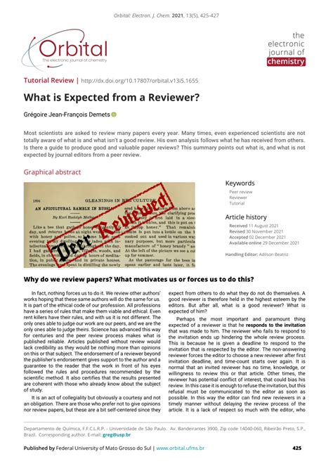 What is expected of a peer reviewer?