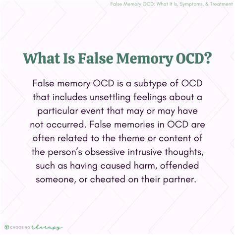 What is false memory OCD?
