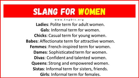 What is female slang?