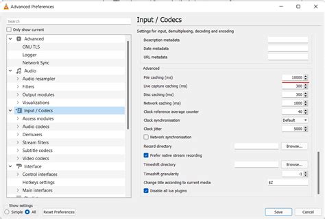 What is file caching in VLC?