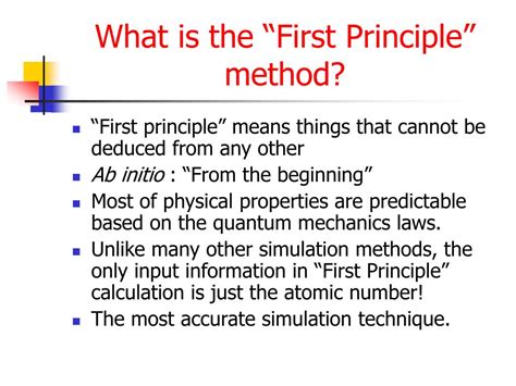 What is first principle approach?