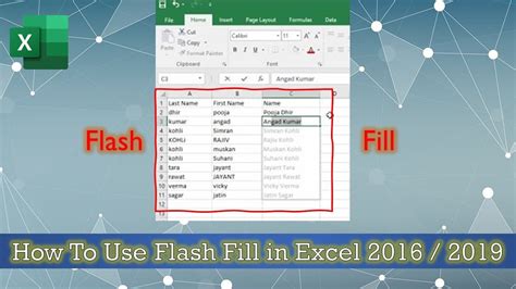 What is flash fill in Excel?