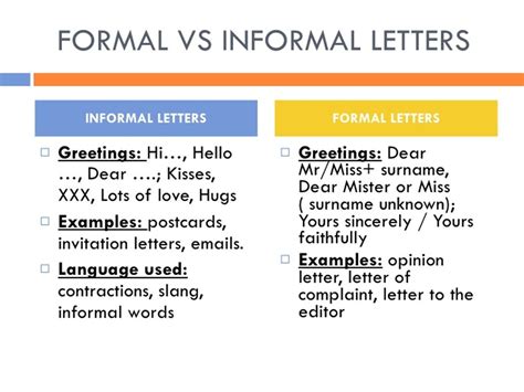 What is formal letter formal and informal?