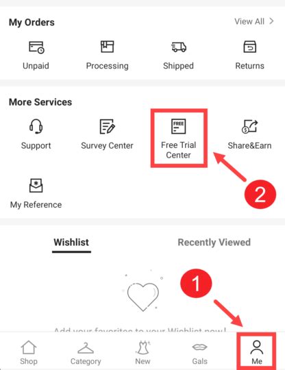 What is free trial in Shein?