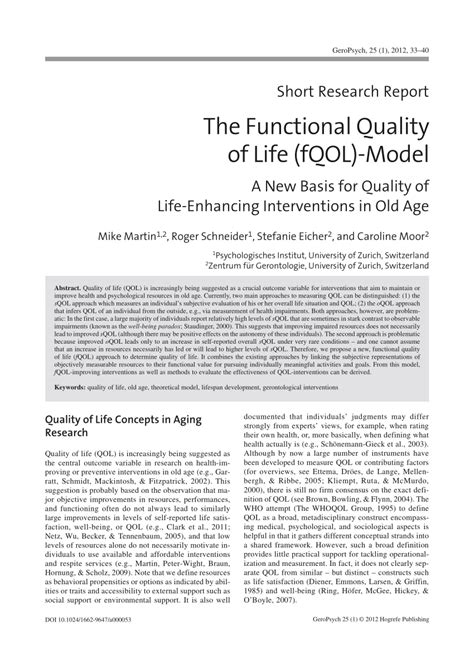 What is functional quality of life?