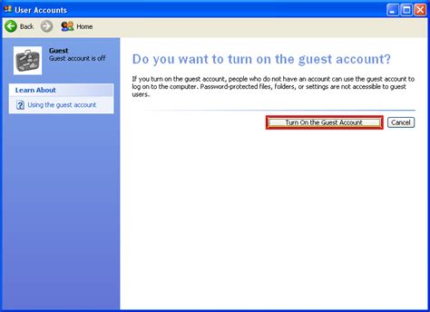 What is guest account in Windows XP?