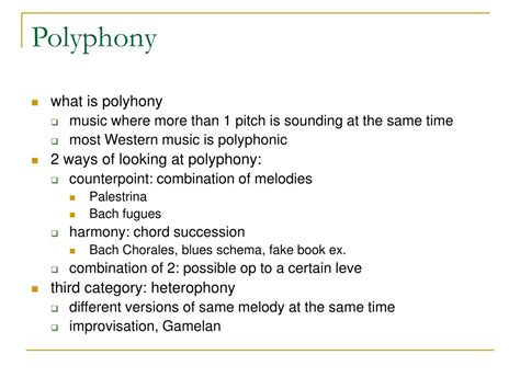 What is harmony vs polyphony?