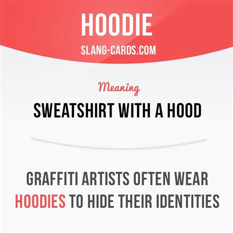 What is hoodie slang for?
