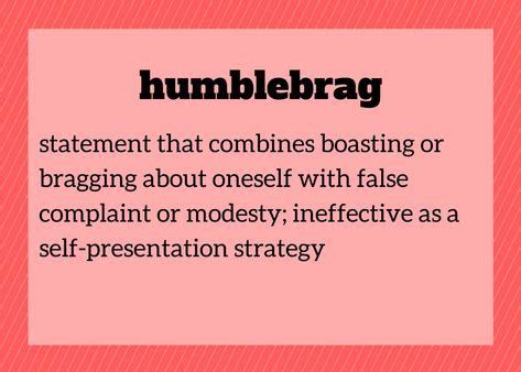 What is humble brag in psychology?