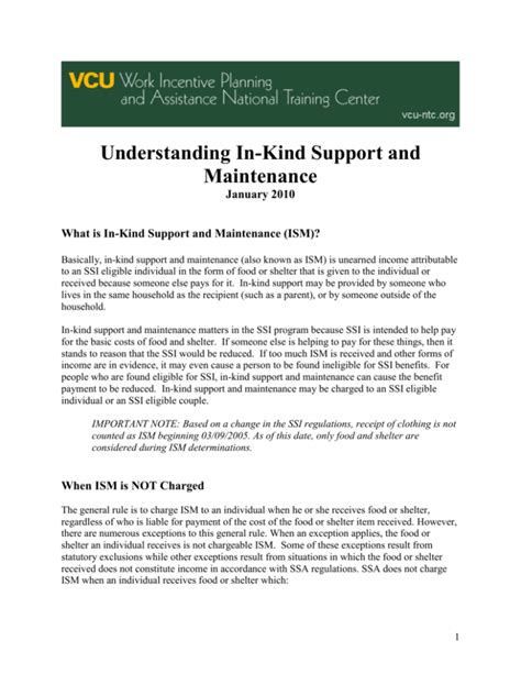 What is in-kind support?