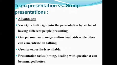 What is individual and group presentation?