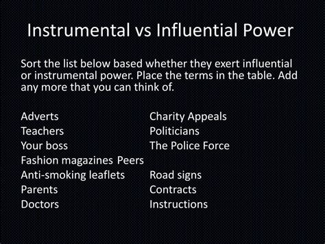 What is influential power?