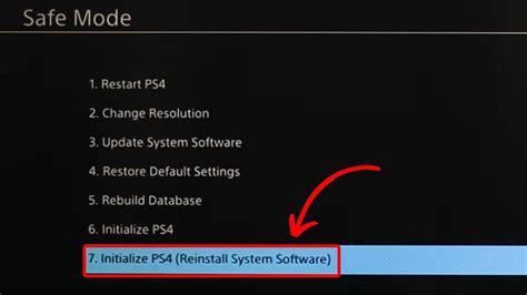 What is initialize PS4 reinstall system software?