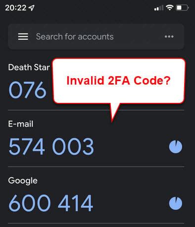 What is invalid 2FA?