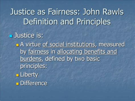 What is justice as fairness summary?