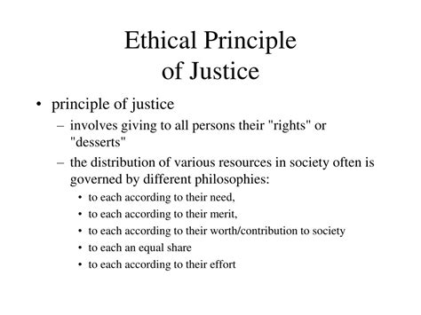 What is justice in ethics examples?