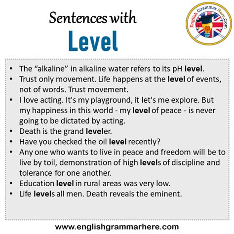 What is level in a sentence?