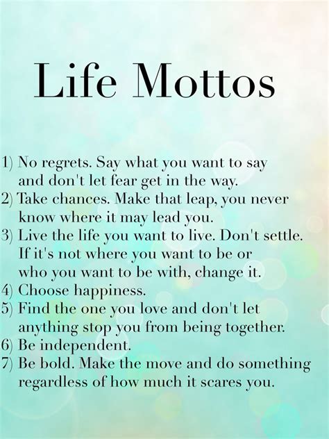 What is life motto or moto?