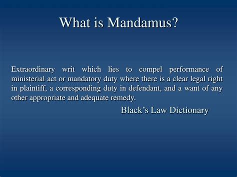 What is mandamus relief Texas?