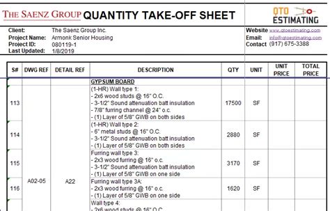 What is material take off and bill of quantities?
