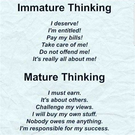 What is mature thinking?