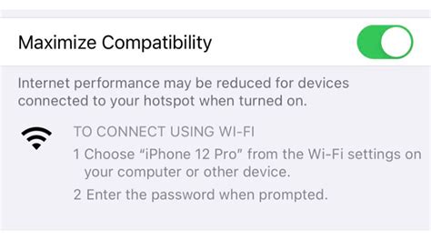 What is maximum compatibility on iPhone hotspot?