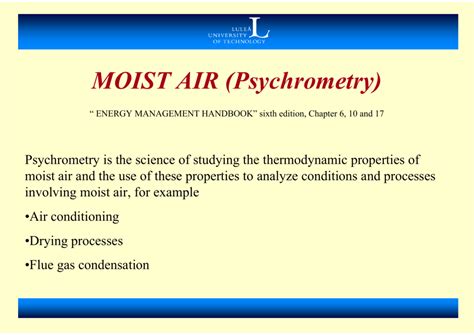 What is moist air thermodynamics?