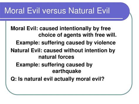 What is moral evil vs natural evil?