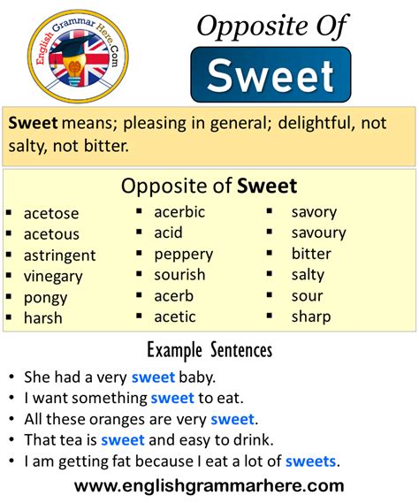 What is opposite sweet?