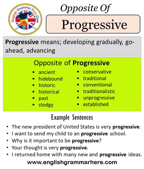 What is opposite to progressive?