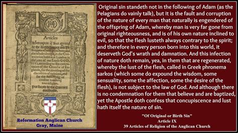 What is original sin in Anglicanism?