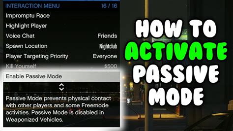 What is passive mode in GTA 5 Online?